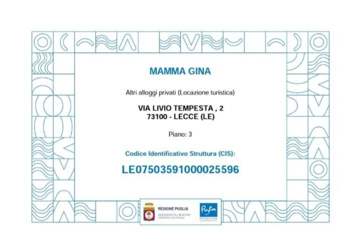 Ferienwohnung Mamma Gina Lecce Exterior foto